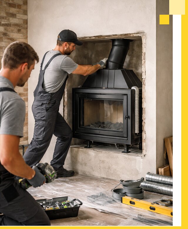 Установка каминных топок в Елабуге: монтаж, подключение