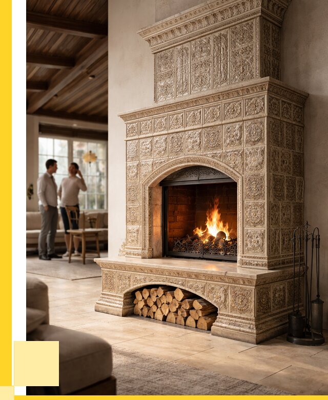 Купить изразцовый камин в Елабуге от 253200 р. | ЭриданЛбг