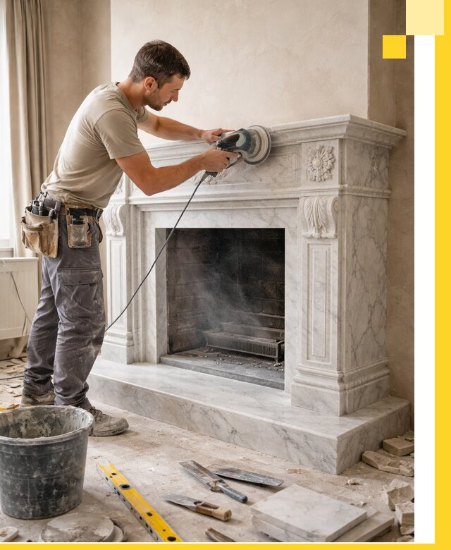 Изготовление и установка мраморных каминов в Елабуге под ключ