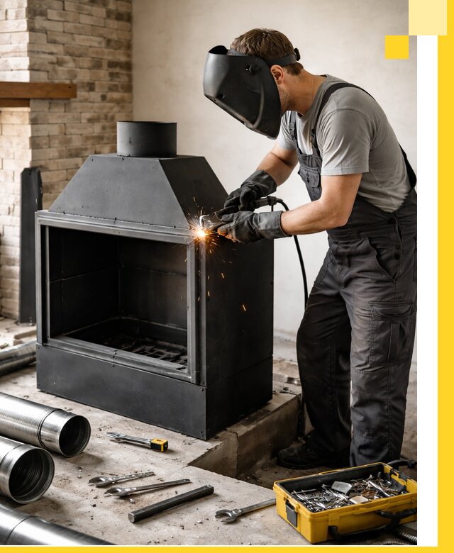 Продажа и установка металлических каминов в Елабуге под ключ