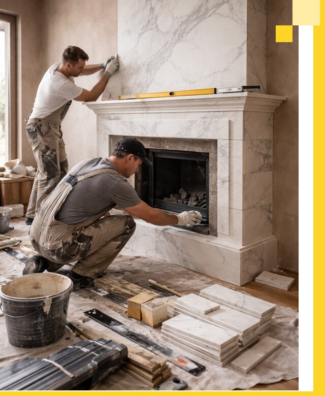 Отделка каминов в Елабуге качественные облицовочные работы