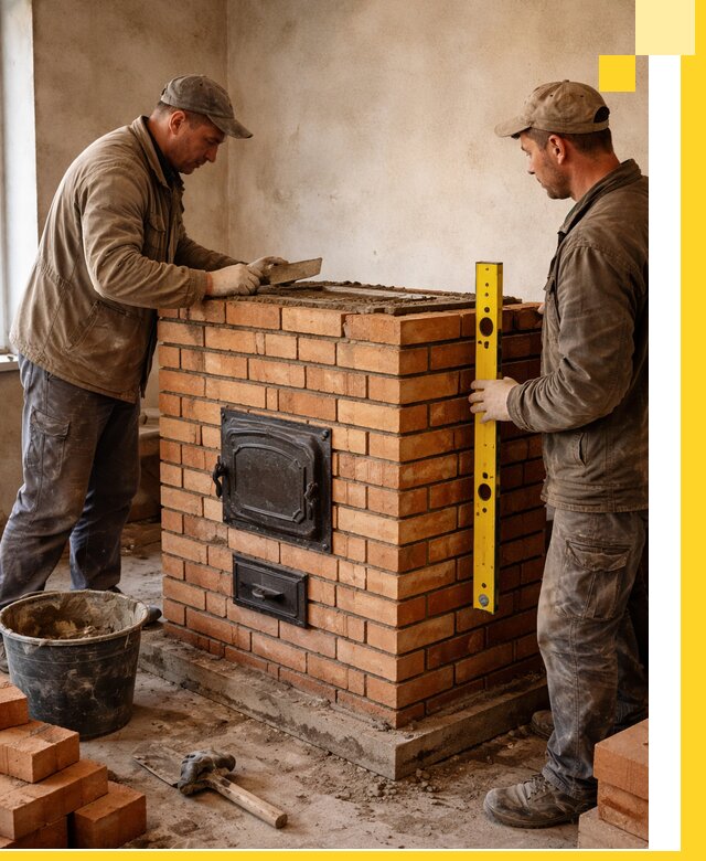 Отопительные печи под ключ в Елабуге, установка и сборка