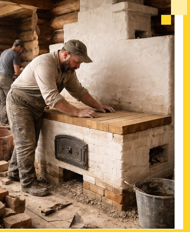 Проектирование и установка русской печи с лежанкой в Елабуге