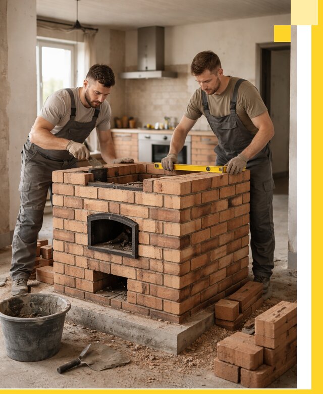 Установка и монтаж печей в частном доме в Елабуге под ключ