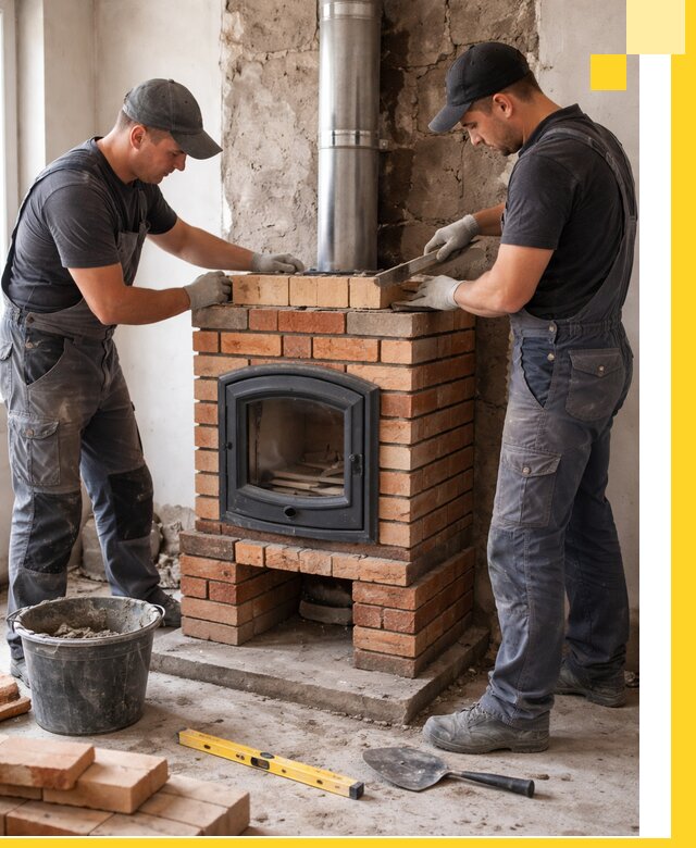 Монтаж печи камина под ключ в Елабуге с гарантией и пусконаладкой