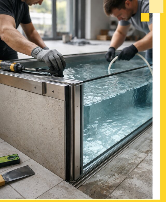 Проектирование и монтаж стеклянных бассейнов в Елабуге