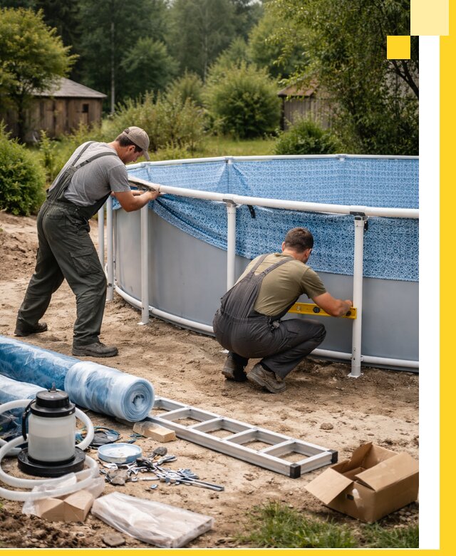 Установка и монтаж каркасных бассейнов в Елабуге под ключ