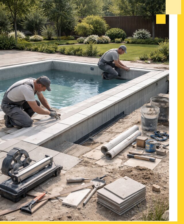 Строительство открытых бассейнов под ключ в Елабуге профессионально