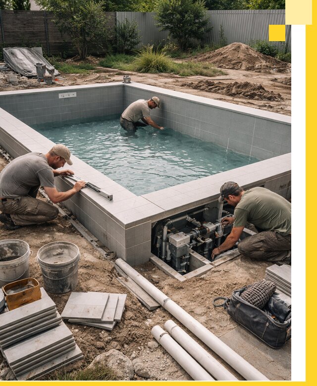 Строительство и монтаж бассейнов для дачи под ключ в Елабуге