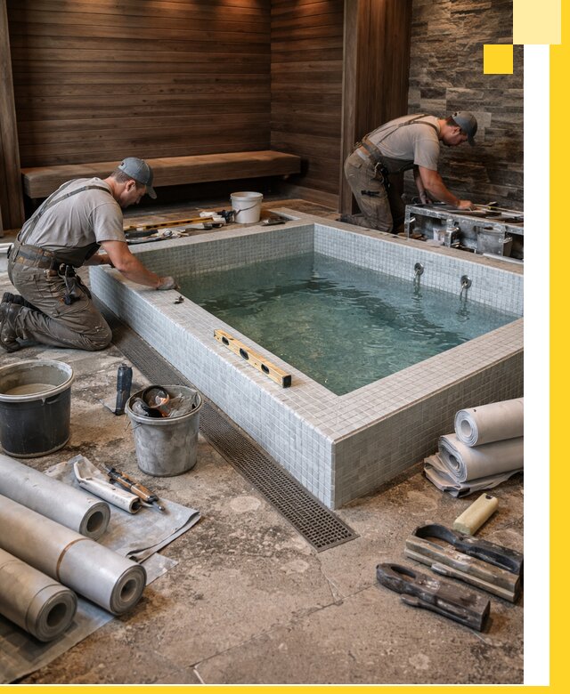 Установка и строительство бассейнов для сауны в Елабуге