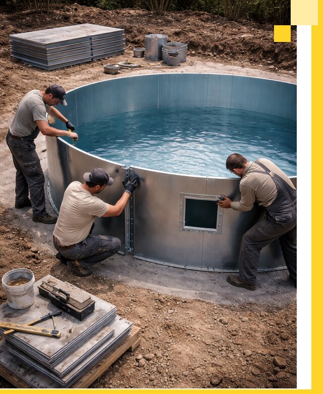 Круглые бассейны под ключ в Елабуге проектирование и монтаж