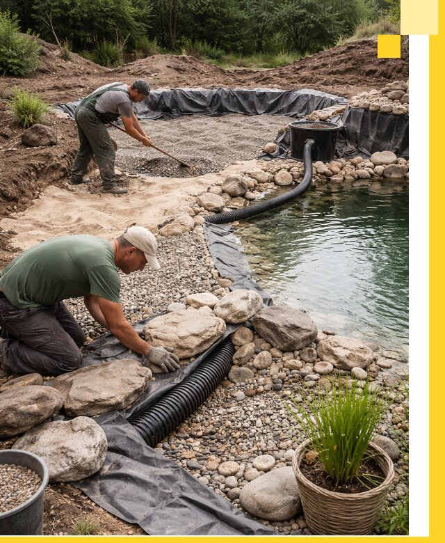 Строительство природных бассейнов и озер в Елабуге под ключ