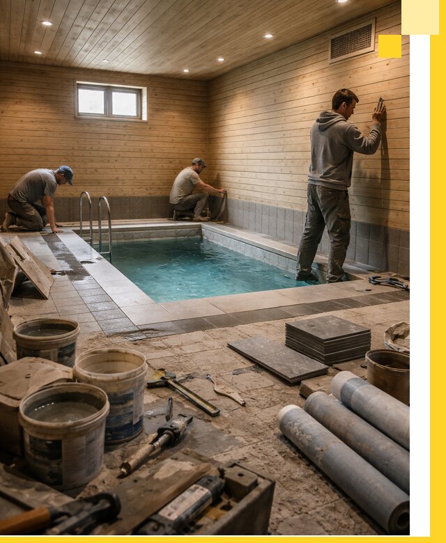 Строительство бани с бассейном и сауной под ключ в Елабуге