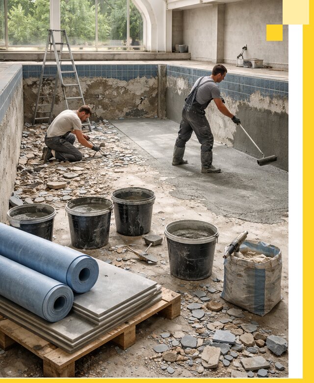 Реконструкция бассейнов в Елабуге: ремонт, гидроизоляция