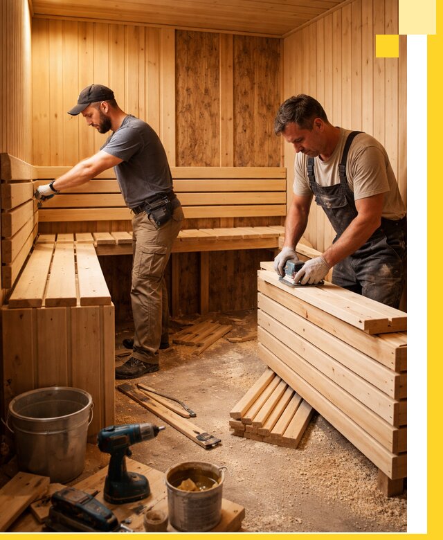 Профессиональный комплексный ремонт саун под ключ в Елабуге