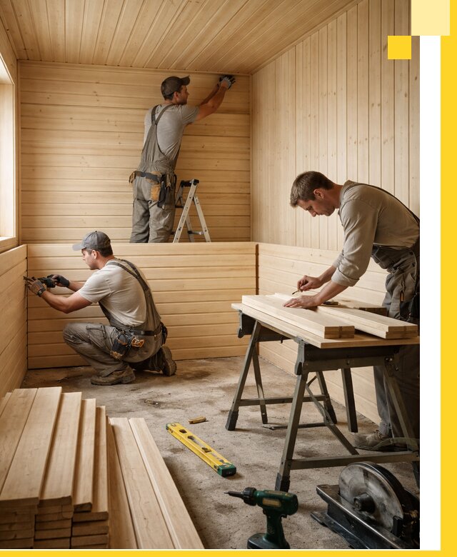 Обшивка саун в Елабуге из натуральной древесины под ключ