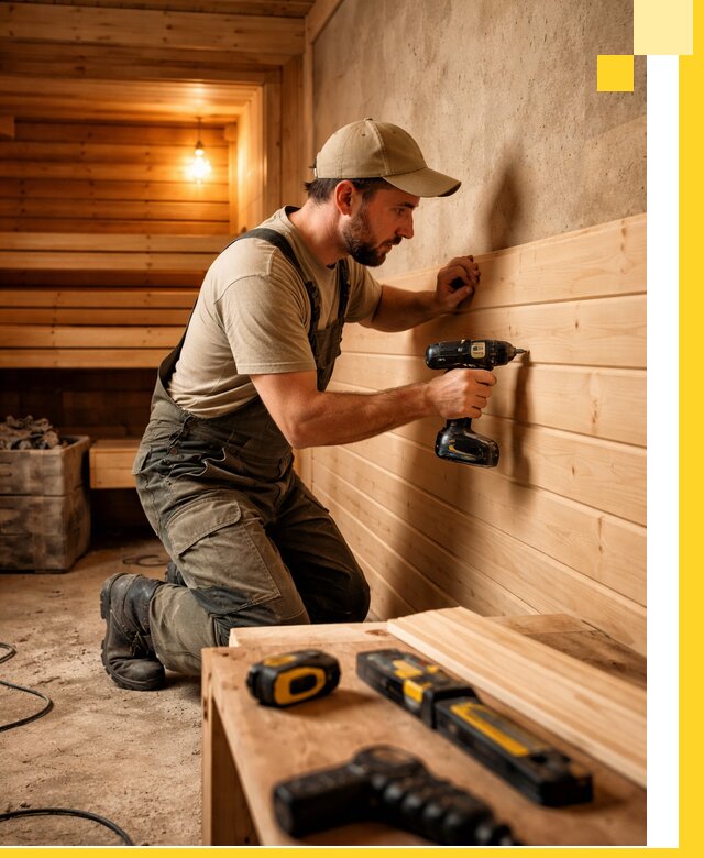 Профессиональная внутренняя отделка бани в Елабуге под ключ