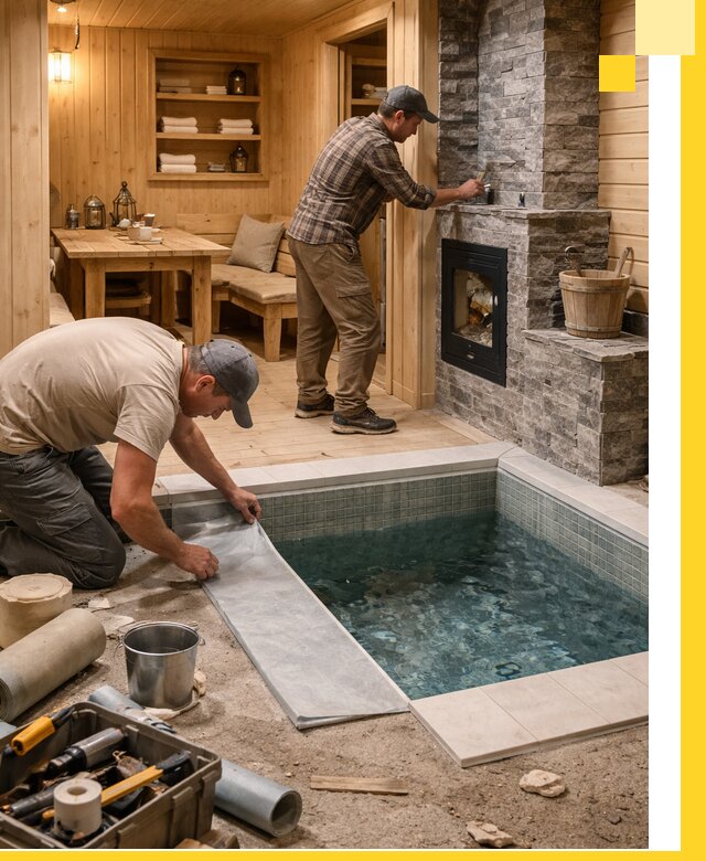 Строительство бань с комнатой отдыха под ключ в Елабуге