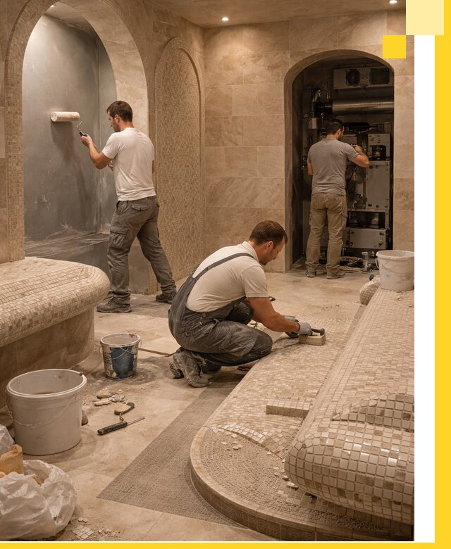 Строительство бани с хамамом и бассейном под ключ в Елабуге