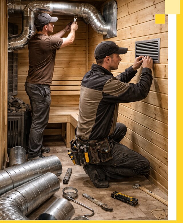 Проектирование и монтаж вентиляции бани в Елабуге под ключ