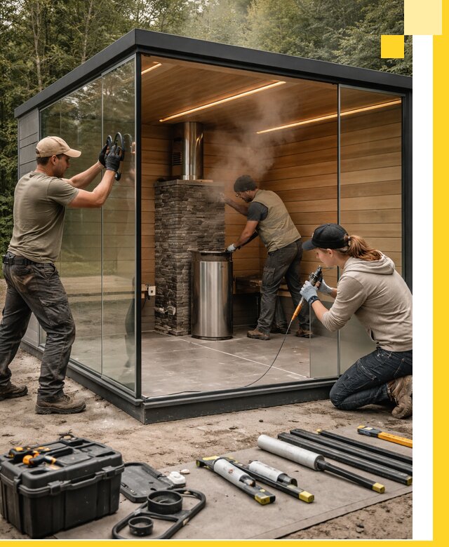 Проектирование и строительство стеклянных бань в Елабуге