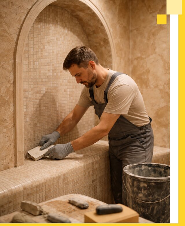 Профессиональная отделка хамамов с мозаикой под ключ в Елабуге