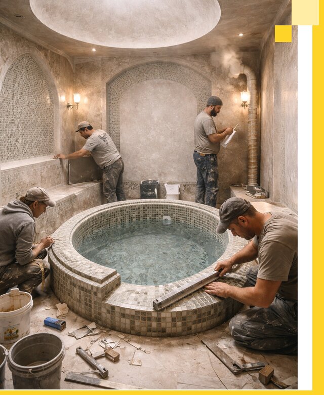 Профессиональное строительство хамама с бассейном в Елабуге под ключ