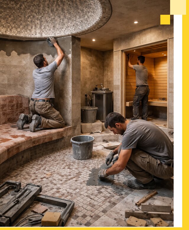 Проект и строительство хамама бани и сауны под ключ в Елабуге