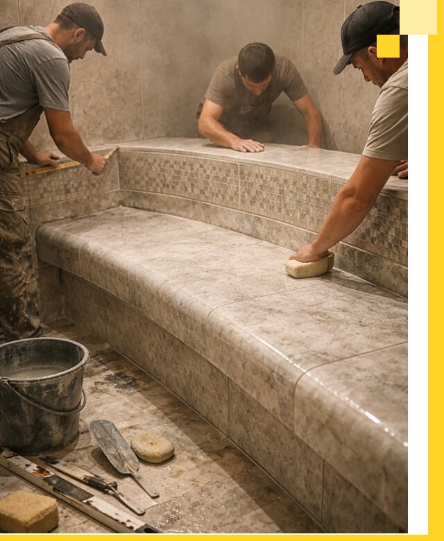 Изготовление и установка сидений для хамама в Елабуге